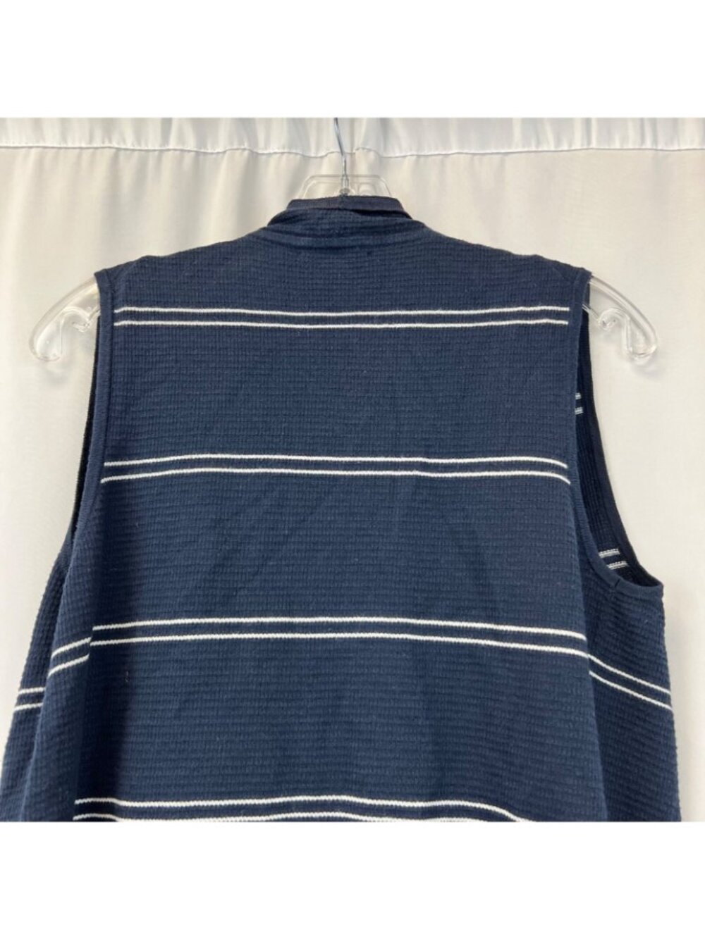 Tommy Hilfiger Womens Knit Sleeveless Cardigan Open Front Navy/White Size S/P - Picture 5 of 8